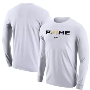 Nike Coach Prime Core Deion Sanders White Long Sleeve Tee Men’s Size XL Sporty